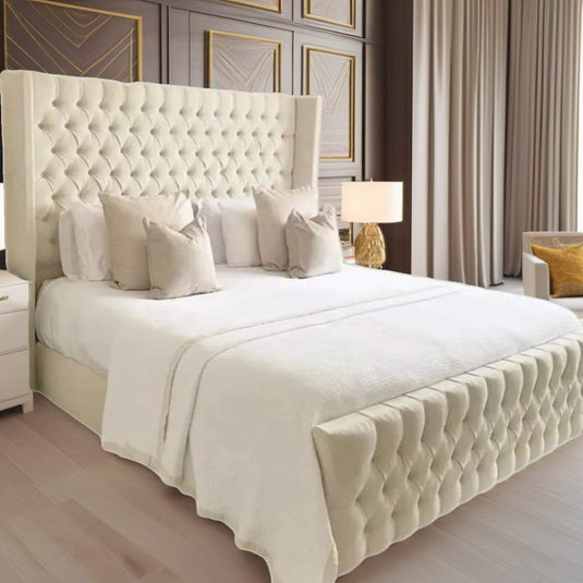 Wing Tufted Upholstered Bed