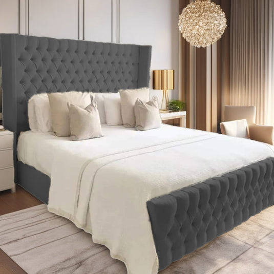 Wing Tufted Upholstered Bed