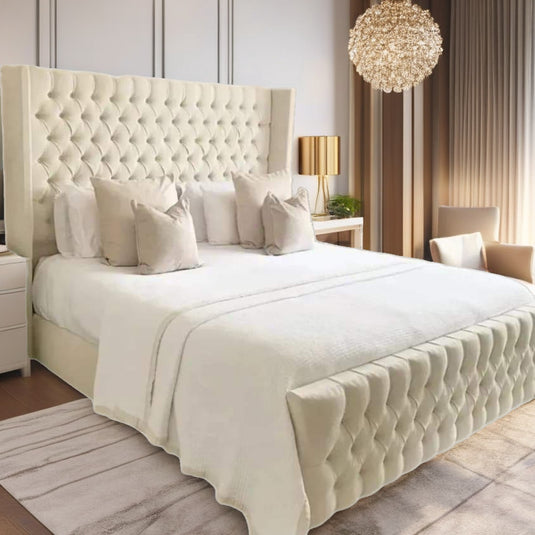 Wing Tufted Upholstered Bed